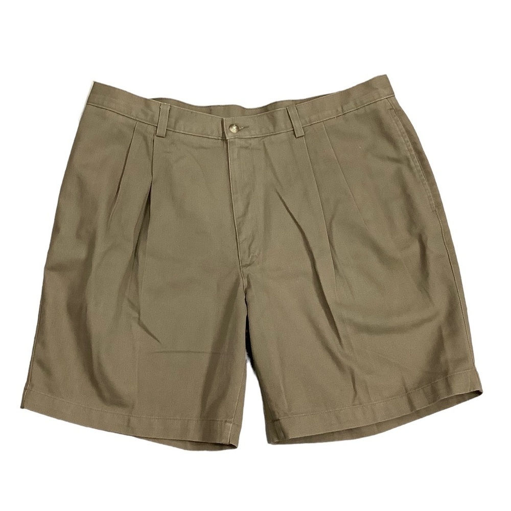 Men's Savane 40 XL Shorts Toffee Pleated Chino Khakis 4 Pockets Golf Cotton NWT - Picture 3 of 8